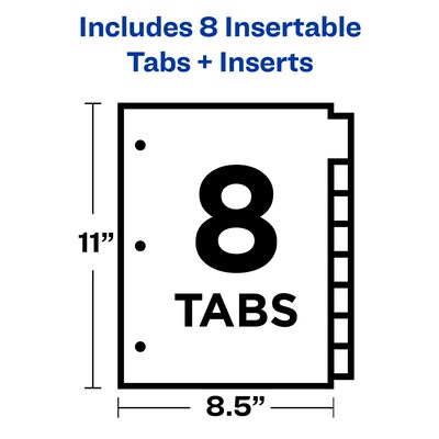 Avery Office Essentials Insertable Paper Dividers, 8 Tabs, Multicolored (11467)