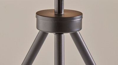 Adesso Raven Incandescent Table Lamp, Black & Natural (3953-01)