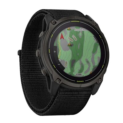 Garmin Enduro 3 Multisport Solar GPS Smartwatch, Carbon Gray Titanium Bezel with Black UltraFit Nylon Strap (010-02751-00)