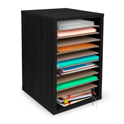 AdirOffice 11-Compartment Literature Organizer, 10.75 x 16.2, Black (500-11-BLK)