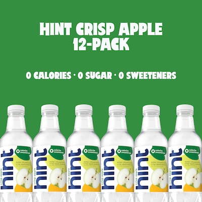 Hint Crisp Apple Flavored Water, 16 oz., 12/Carton (00104)