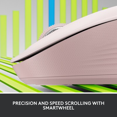 Logitech Signature M550 Wireless Ergonomic Ambidextrous Optical Mouse, Rose (910-006593)