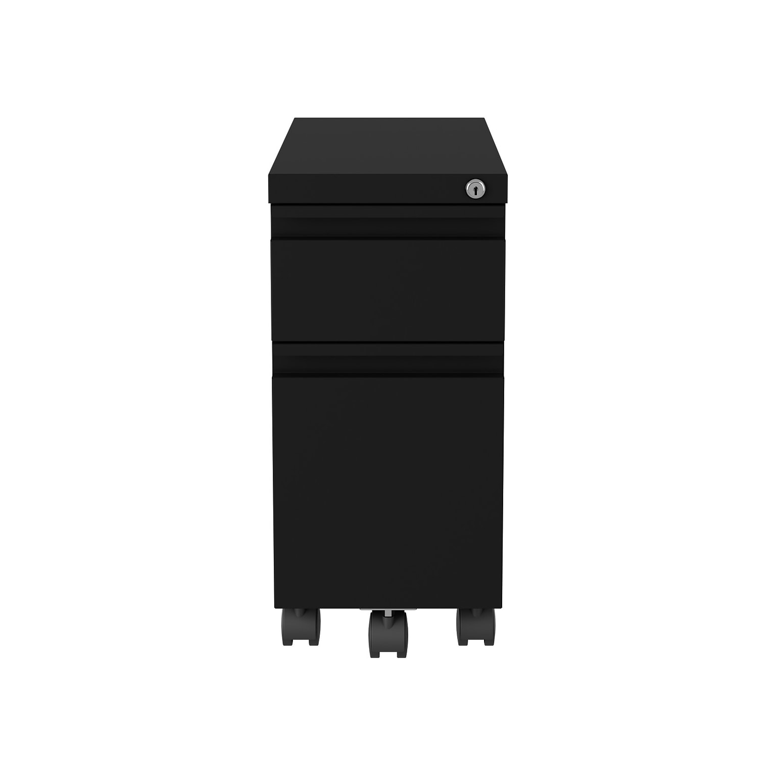 Hirsh 2-Drawer Mobile Vertical File Cabinet, Letter/Legal Size, Lockable, 21.75H x 10W x 19.88D, Black (22651)
