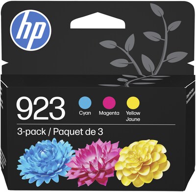 HP 923 Cyan/Magenta/Yellow Standard Yield Ink Cartridges, 3/Pack (6C3Y4LN)
