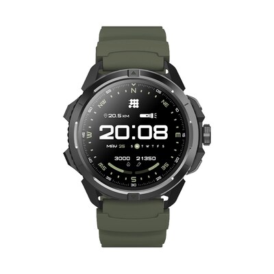 Cubitt Terra Smart Watch, Dual-Band GPS,  37.59mm, Military Green, Silicone Band (CT-TERRA3)