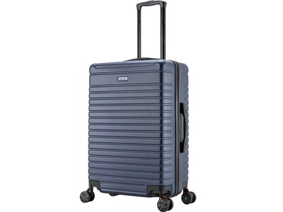 InUSA Deep Plastic 4-Wheel Spinner Luggage, Blue (IUDEE00M-BLU)