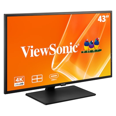 ViewSonic 43" 4K UHD 60Hz LCD Business Monitor, Built-In Speakers, Black (VX4381U-4K)