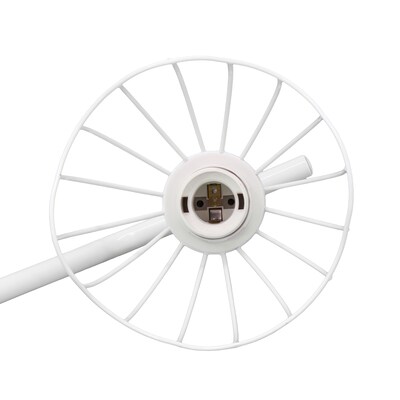 Simple Designs Sleek Essentials 54.5" Metal Floor Lamp with Wire Cage Shade, White (LF1050-WHT)