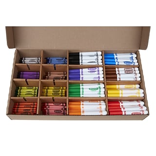 Crayola Combo Classpack Kids' Crayon/Marker Set, Broad, Assorted Colors,  256/Carton (52-3349)
