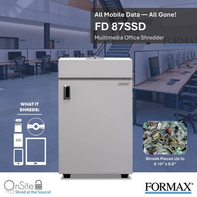 Formax OnSite Cross-Cut Multimedia Shredder (FD 87SSD)