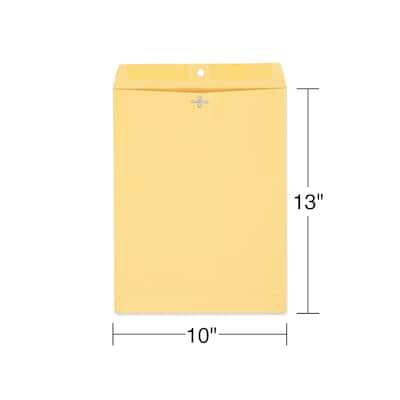 Staples Kraft Clasp & Moistenable Glue Catalog Envelopes, 10" x 13", Brown, 100/Box (ST187039-CC)
