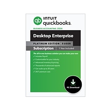 QuickBooks Desktop Enterprise Platinum 2024 for 5 Users, 1-Year Subscription, Windows, Download (510