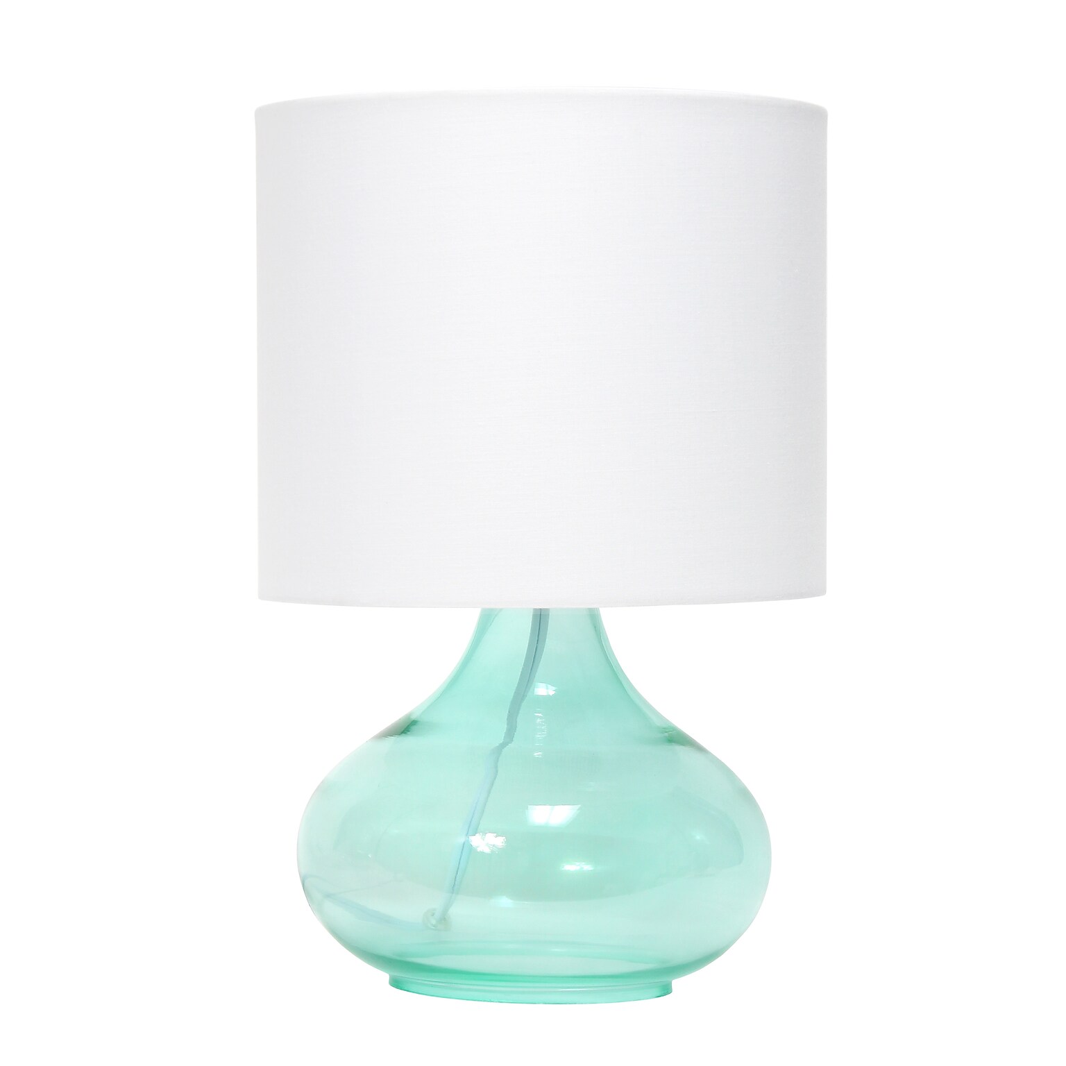 Creekwood Home Modern Glass 13.75 LED Table Lamp, Aqua/White (CWT-1014-AW)
