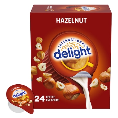 International Delight Hazelnut Dairy Free Liquid Creamer, 0.44 oz., 24/Box (WWI100680)