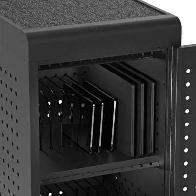 Luxor Lockable 24-Unit USB-C Secure Charging Cart, Black Powder-Coated Steel (CHMC001)