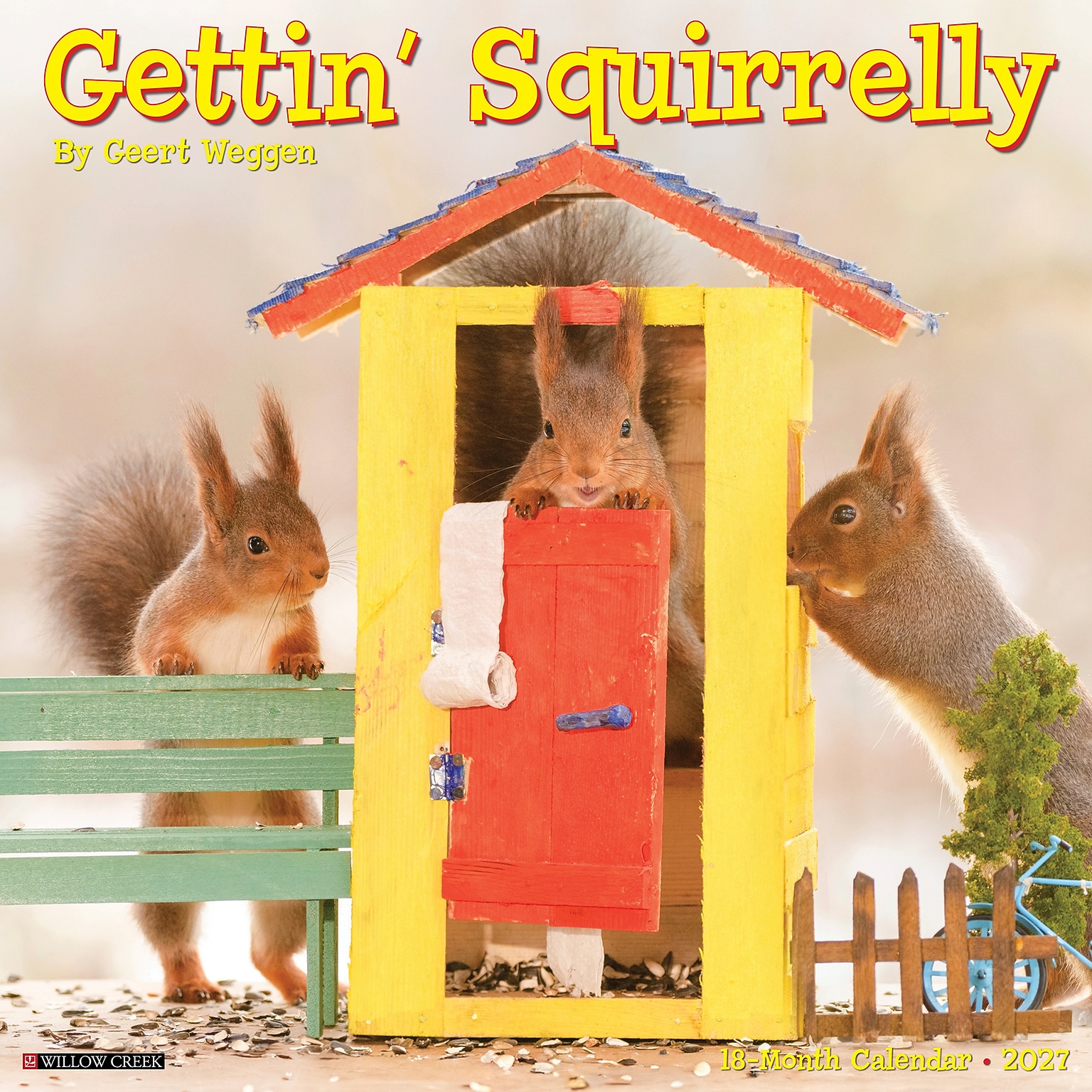 2027 Willow Creek Gettin Squirrelly 12 x 12 Monthly Wall Calendar, Assorted Colors (60407)