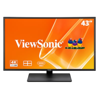 ViewSonic 43 4K UHD 60Hz LCD Business Monitor, Built-In Speakers, Black (VX4381U-4K)