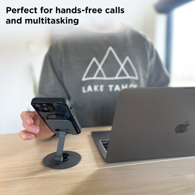 Uncaged Ergonomics 360° Swivel Rotating Adjustable Cell Phone Stand for Desk, Black (SPS-BLACK)