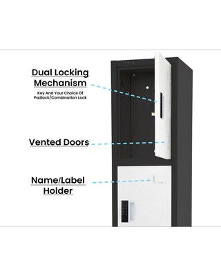 AdirOffice 72"H 4-Tier Black/White Storage Locker (ADI629-204-B-W-DL)