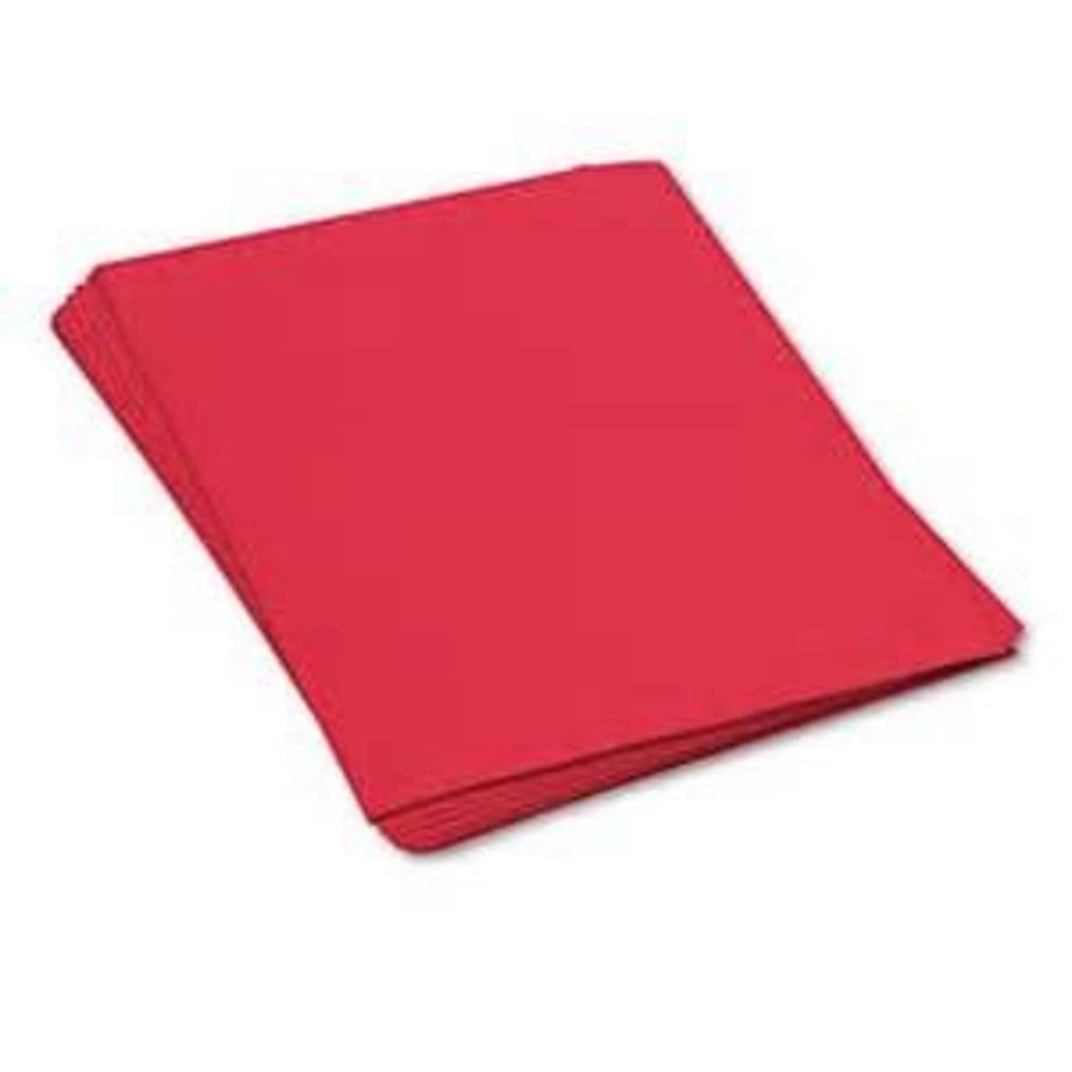 Color-Brite Sulphite 12 x 18 Construction Paper, Holiday Red, 50 Sheets/Pack (5700HRD)
