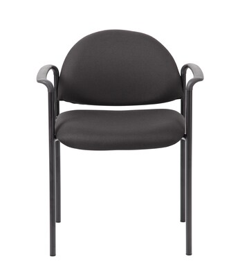 Boss® B9501 Series Fabric Stacking Chairs With Arms; Black