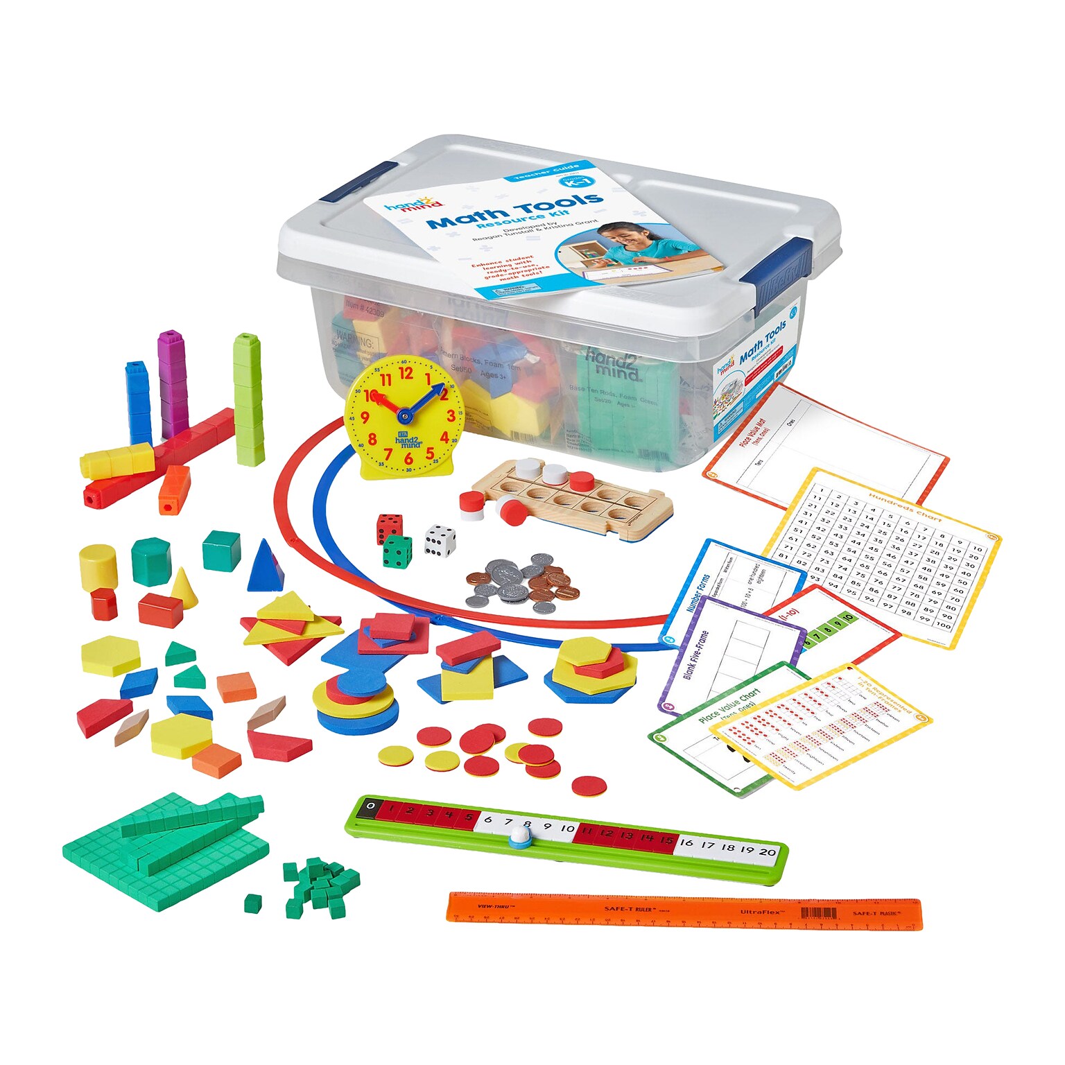 hand2mind Math Tools Resource Kit for Grades K-1, Manipulative, Assorted Colors (95875)