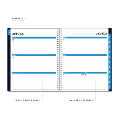 2026-2027 Blue Sky Day Designer 8.5 x 11 Academic Weekly & Monthly Planner, Plastic Cover, Navy (136685-A27)