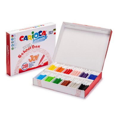 CARIOCA Joy Washable Kids Markers, Fine Tip, Assorted Colors, 288/Set (CRA42826A)