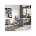 Bush Business Furniture Echo Bow Front Desk with Mobile File Cabinet, Modern Gray (ECH001MG)