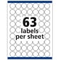 Avery Removable Laser/Inkjet Identification Labels, 1" Dia., White, 63 Labels/Sheet, 15 Sheets/Pack (6450)