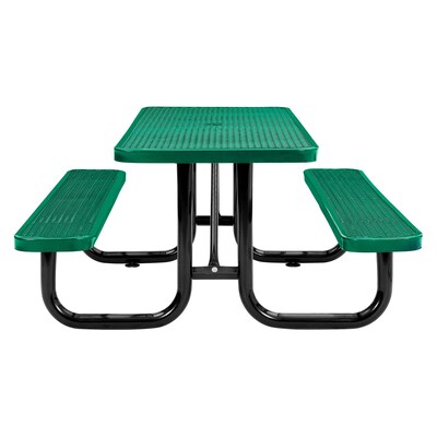 Global Industrial 46" Square Outdoor Steel Picnic Table, Expanded Metal, Green (277151GN)