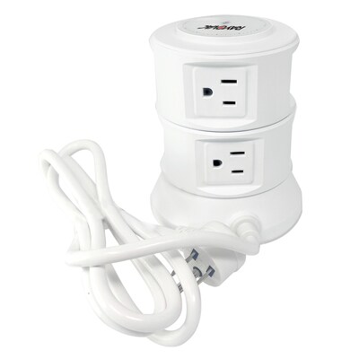 RAYOVAC Charging Tower 6-Outlet 4-USB Port Surge Protector with Wireless Charging, 5-ft., 540 Joules, White (SS-Q913)
