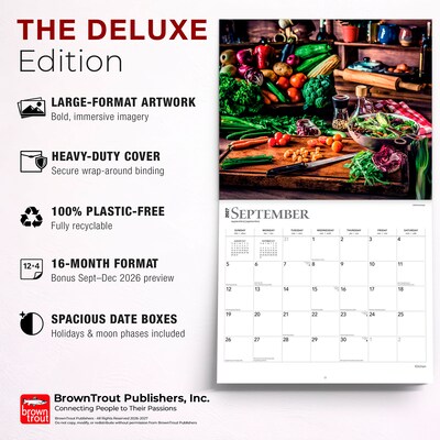 2027 BrownTrout Kitchen 14" x 12" Monthly Wall Calendar, Assorted Colors (9798330709229)