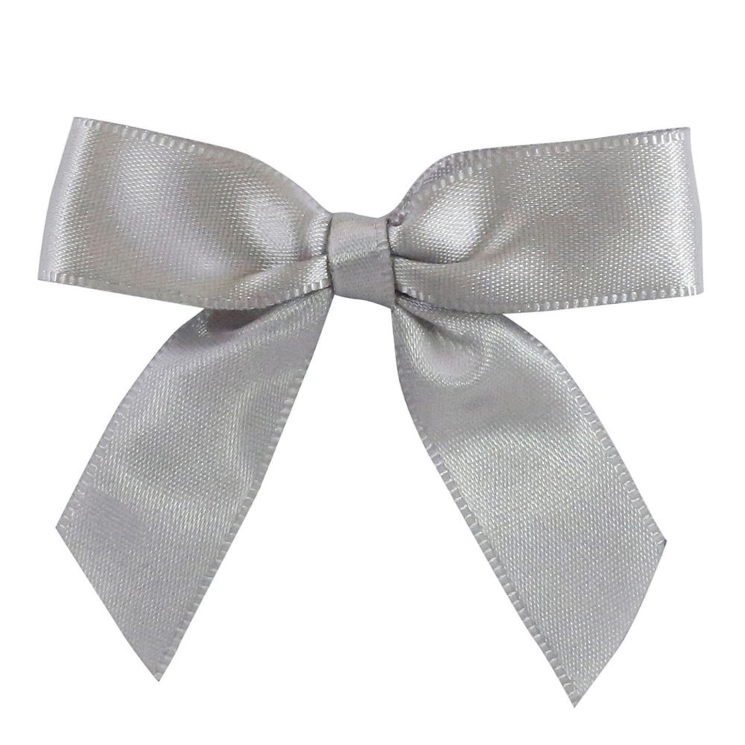 JAM Paper Satin Bows, Silver, 100/Pack (52640349172)