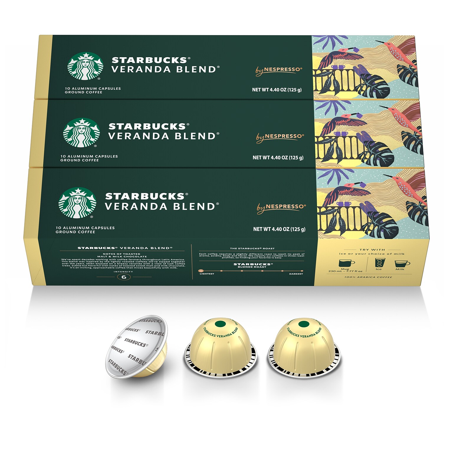 Nespresso Starbucks Veranda Blend Coffee Nespresso Vertuo Capsules, Light Roast, 30/Pack (163921)