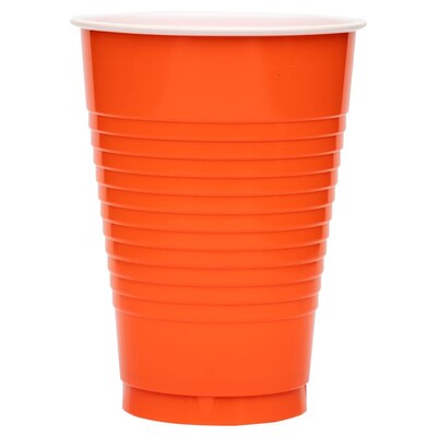 JAM Paper Plastic Party Cups, 12 oz, Orange, 20/Pack (2255520706)