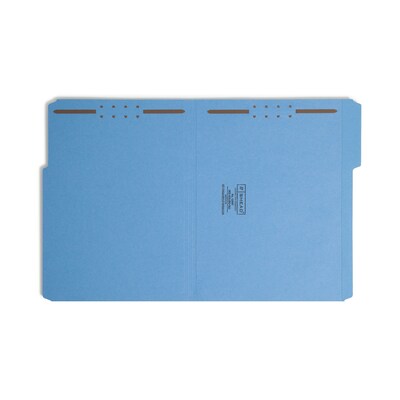 Smead Fastener File Folders, 2 Fasteners, Reinforced 1/3-Cut Tab, Letter Size, Blue, 50/Box (12040)