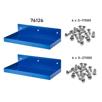 Triton Products DuraHook 12 W x 6 D Blue Steel Pegboard Shelf, 2 Pack (76126-2)