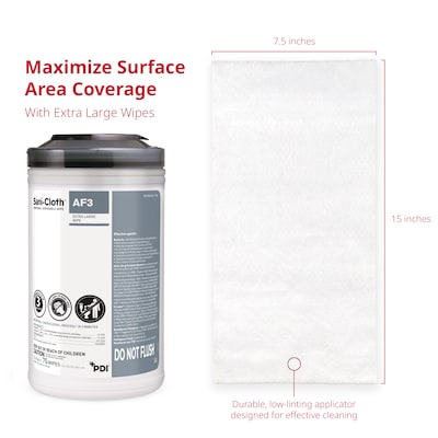 PDI Sani-Cloth AF3 Disinfecting Wipes, 75 Wipes/Canister, 6 Canisters/Carton (P72584CT)