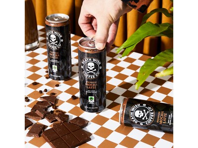 Death Wish Coffee Co. Mocha Latte Cold Brew Coffee Can, Medium Roast, 11 fl. oz., 12/Carton (LRMCLA12)