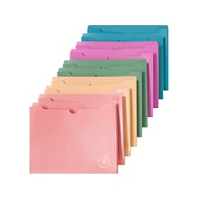 U Brands U-Eco Plastic File Jackets, 1 Expansion, Letter Size, Assorted Colors, 10/Pack (6595U01-12