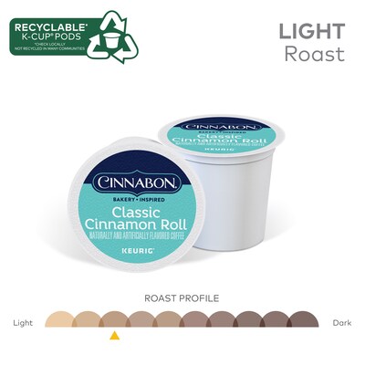 Cinnabon® Classic Cinnamon Roll Coffee, Keurig® K-Cup® Pods, Light Roast, 48/Box (373156)