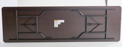 Quill Brand® Folding Table, 96"L x 30"W, Walnut (27097/51257)