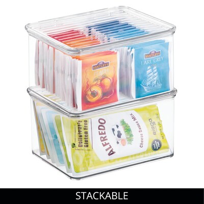 iDESIGN Hinged Lid Organizers, Clear, 6/Set (27826M6)