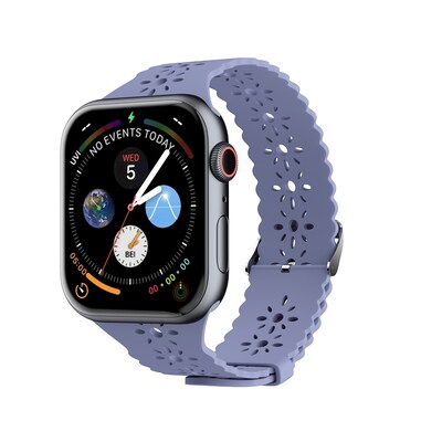 LAX Lace Silicone Band for Apple Watch, Gray Blue