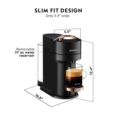 DeLonghi Nespresso Vertuo Coffee & Espresso Machine Combination, Black (ENV120B)