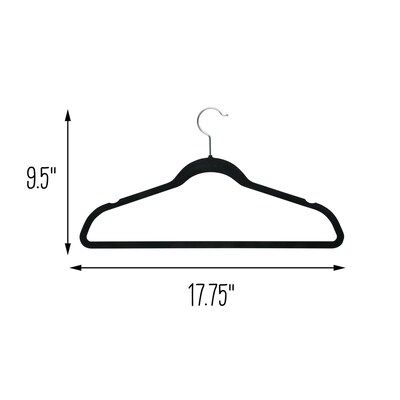 Honey Can Do Set of 5 Collapsible Plastic Hangers and 50 Velvet Non-Slip Hangers, Black (HNG-09217)