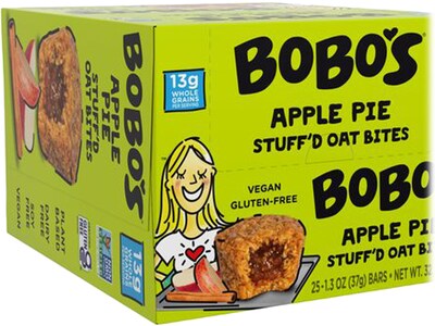 Bobos Stuffd Gluten-Free Apple Pie Oat Bites, 1.3 oz., 25 Bites/Box (SL121-25)