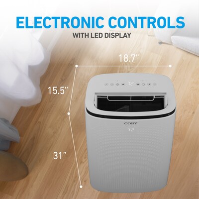 Coby 115-Volt 15,000 BTU (10,800 BTU DOE) Portable Air Conditioner, with Remote, White (CBPAC1080H)