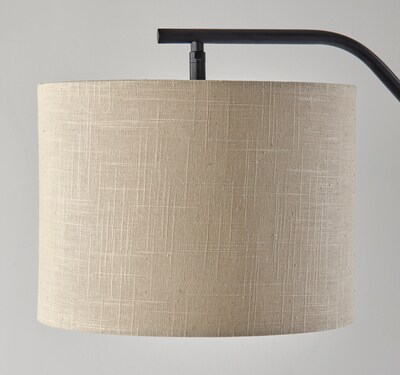 Simplee Adesso Milo 60" Black Floor Lamp with Light Brown Drum Shade (SL9503-01)